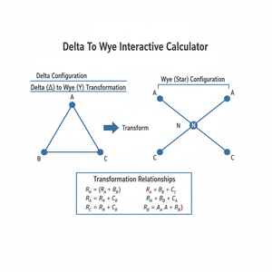 Delta To Wye Interactive Calculator Technical Diagram