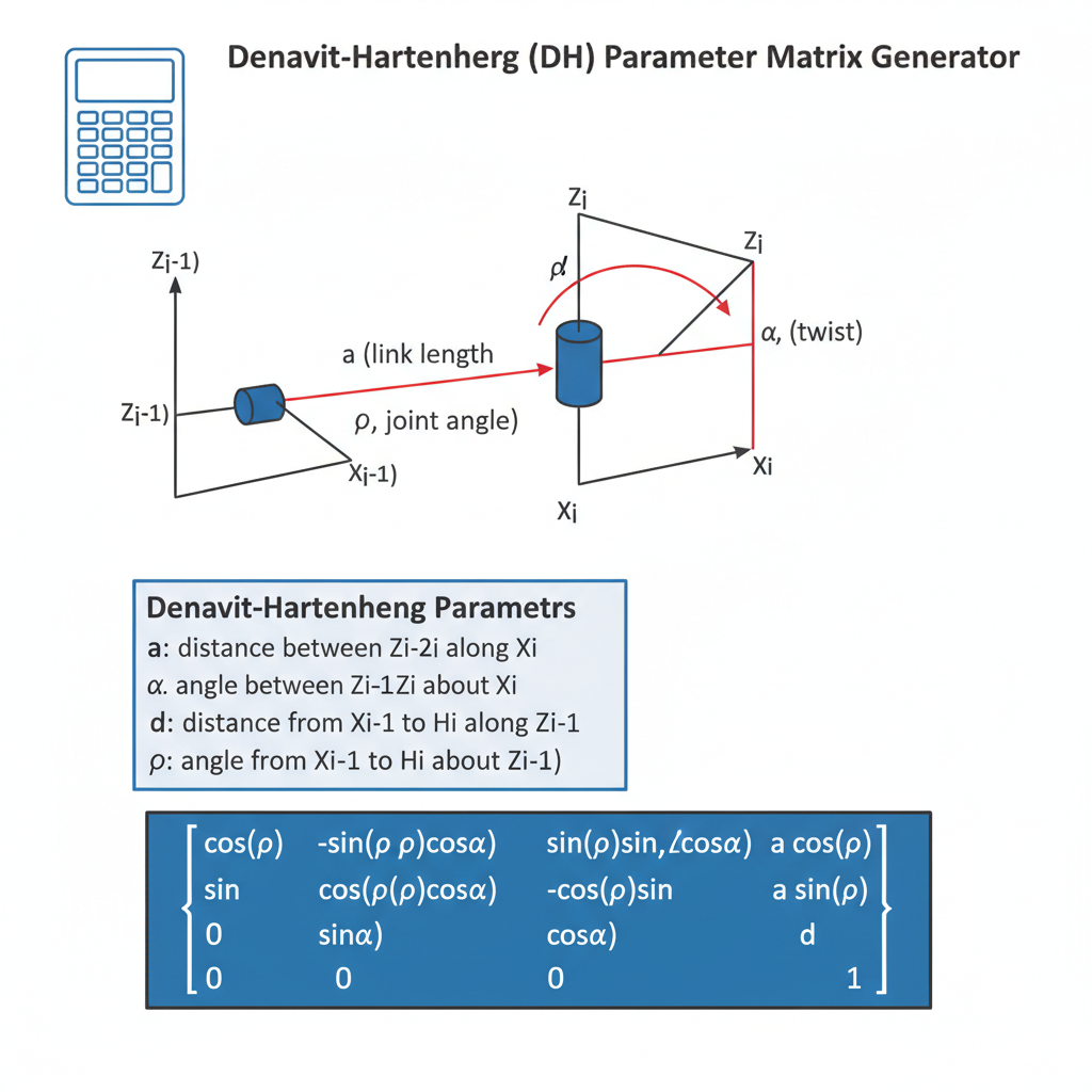 Dh Matrix Method Free Denavit-Hartenberg (DH) Parameter Matrix Generator | FIRGELLI Eng
