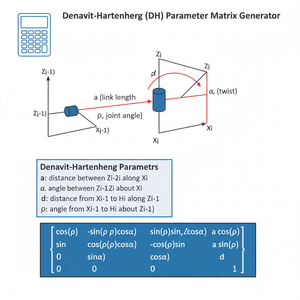 Denavit Hartenberg (DH) Parameter Matrix Generator Technical Diagram
