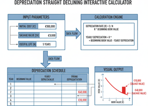 Depreciation Straight Declining Interactive Calculator Technical Diagram