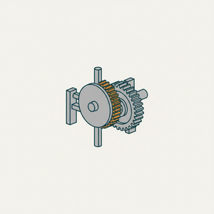 Disk-wheel and Spur Gear (rotary at Right Angles) diagram