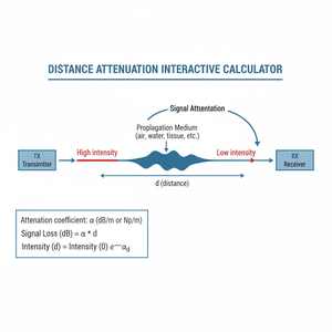 Distance Attenuation Interactive Calculator Technical Diagram