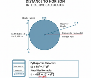 Distance To Horizon Interactive Calculator Technical Diagram