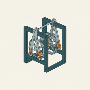 Double Three-legged Gravity Escapement diagram
