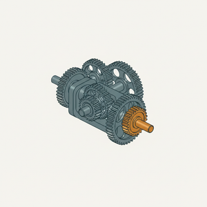 Doubling Speed with Equal-diameter Bevel Gears (six-gear) diagram