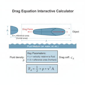 Drag Equation Interactive Calculator Technical Diagram