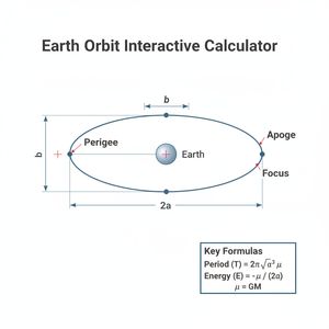 Earth Orbit Interactive Calculator Technical Diagram