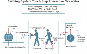 Earthing System Touch Step Interactive Calculator Technical Diagram