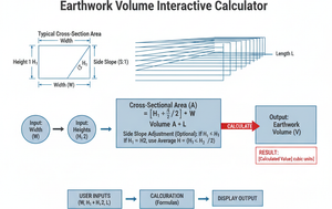 Earthwork Volume Interactive Calculator Technical Diagram