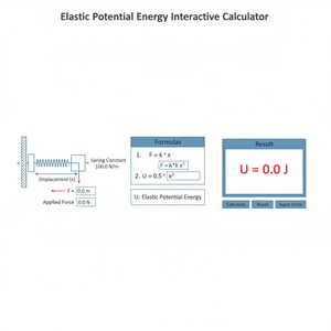 Elastic Potential Energy Interactive Calculator Technical Diagram