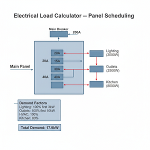 Electrical Load Calculator   Panel Scheduling Technical Diagram