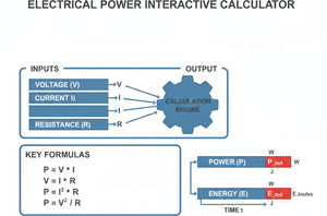 Electrical Power Interactive Calculator Technical Diagram