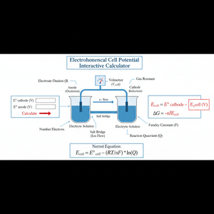 Electrochemical Cell Potential Interactive Calculator Technical Diagram