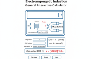 Electromagnetic Induction General Interactive Calculator Technical Diagram