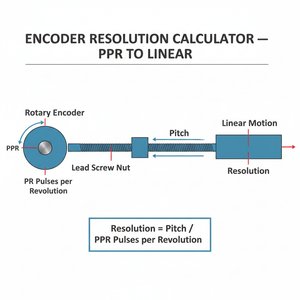 Encoder Resolution Calculator   PPR to Linear Technical Diagram