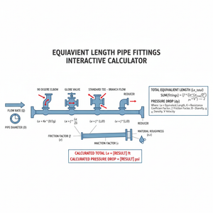 Equivalent Length Pipe Fittings Interactive Calculator Technical Diagram