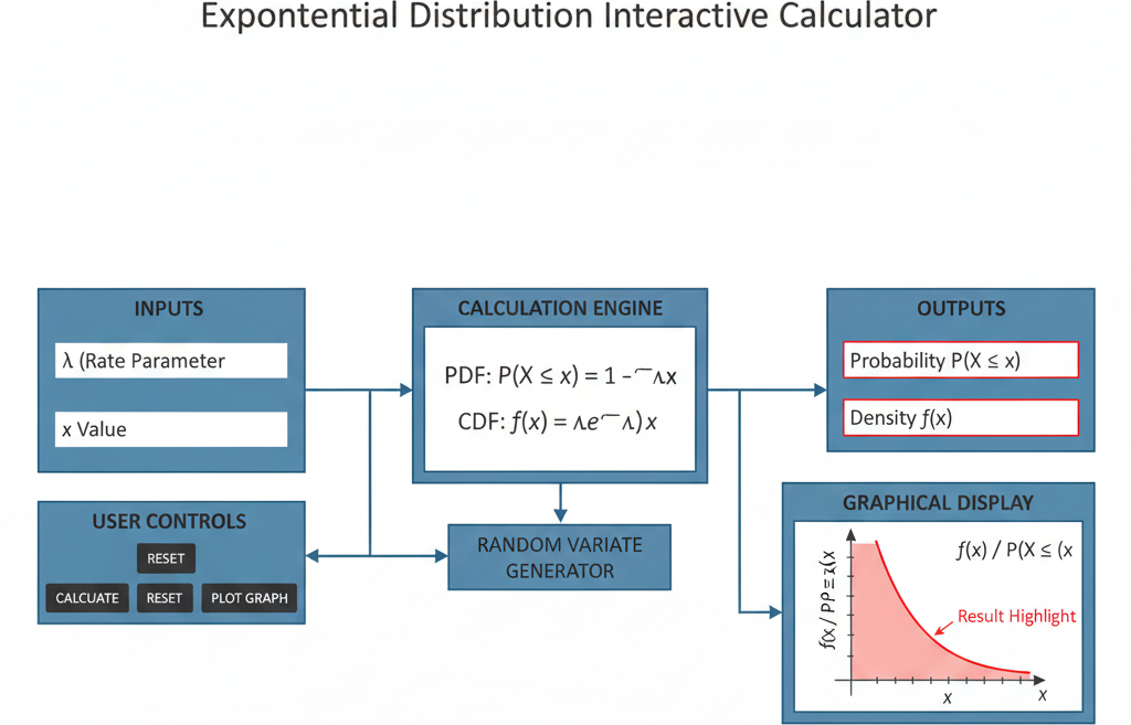 Exponential Function Calculator Tutorial Exponential Distribution Interactive Calculator | FIRGELLI