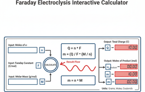 Faraday Electrolysis Interactive Calculator Technical Diagram