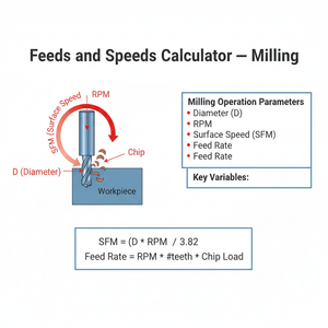 Feeds and Speeds Calculator   Milling Technical Diagram