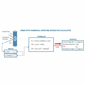 Fiber Optic Numerical Aperture Interactive Calculator Technical Diagram