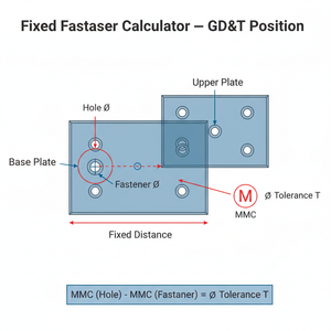 Fixed Fastener Calculator   GD&T Position Technical Diagram
