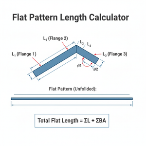 Flat Pattern Length Calculator Technical Diagram