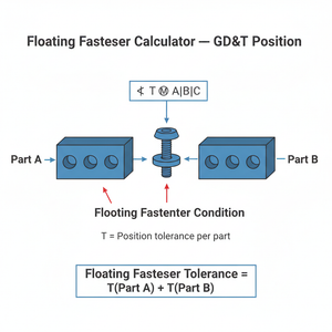 Floating Fastener Calculator   GD&T Position Technical Diagram