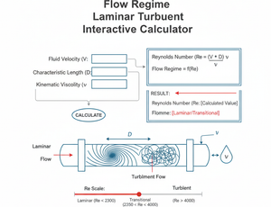 Flow Regime Laminar Turbulent Interactive Calculator Technical Diagram