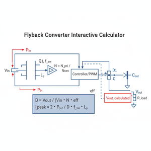 Flyback Converter Interactive Calculator Technical Diagram