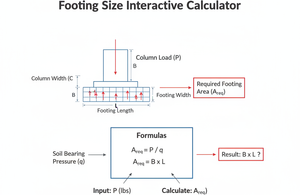 Footing Size Interactive Calculator Technical Diagram