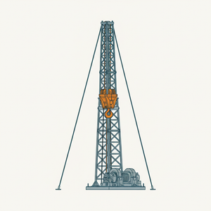 Four-guy Mast Derrick diagram