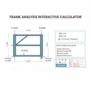 Frame Analysis Interactive Calculator Technical Diagram