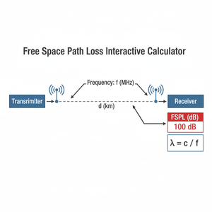 Free Space Path Loss Interactive Calculator Technical Diagram