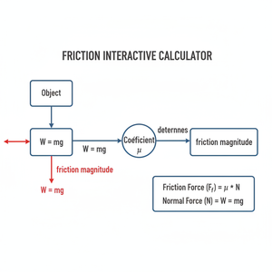 Friction Interactive Calculator Technical Diagram