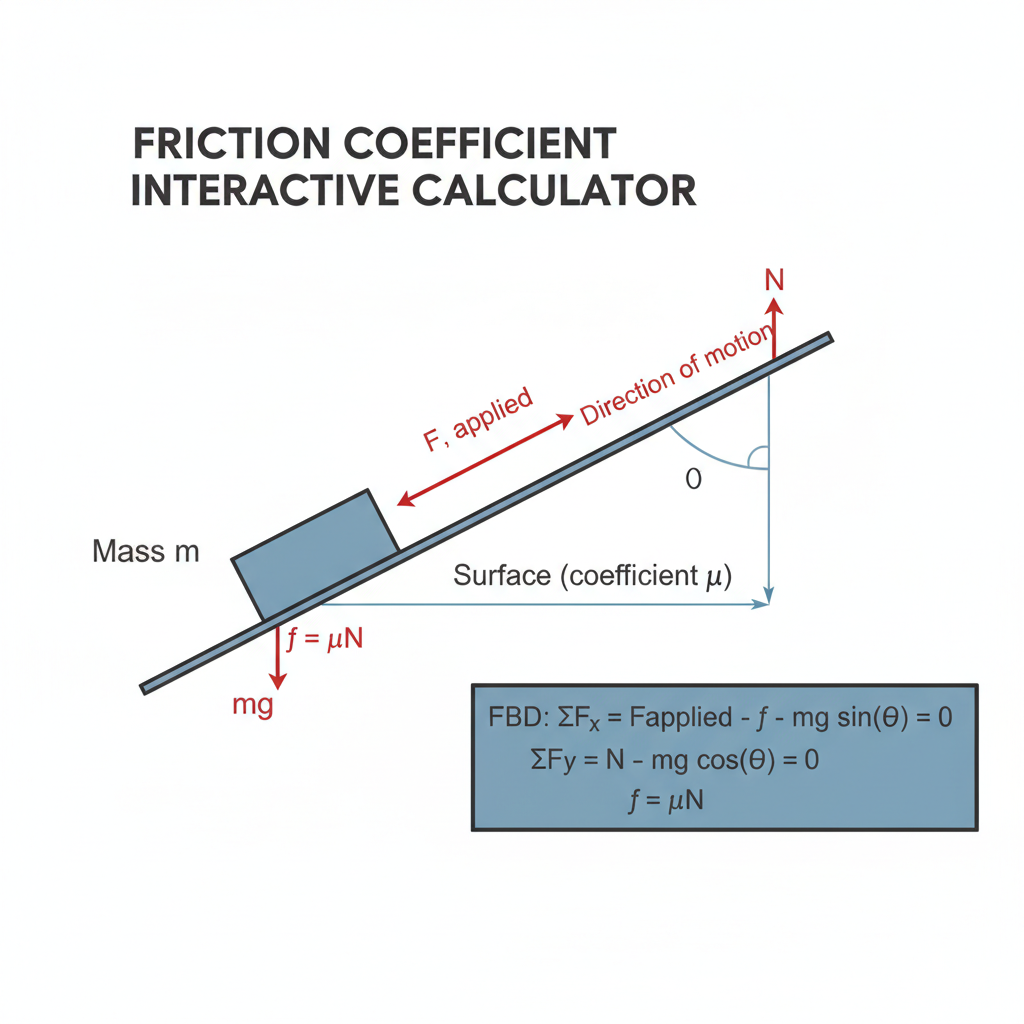 Friction Coefficient Interactive Calculator | FIRGELLI