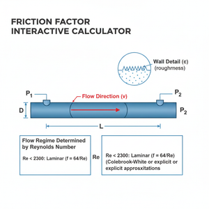Friction Factor Interactive Calculator Technical Diagram