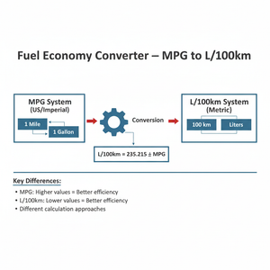 Fuel Economy Converter   MPG to L/100km Technical Diagram