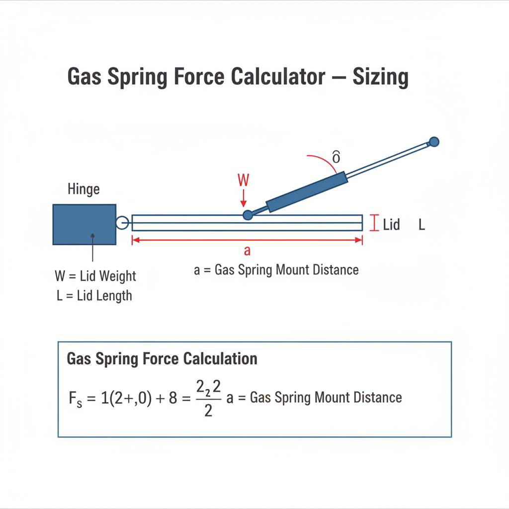 Structural Spring Factor Free Gas Spring Force Calculator — Sizing | FIRGELLI Engineering