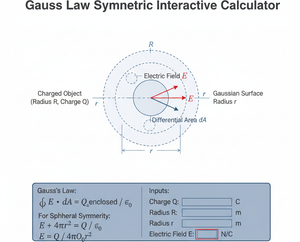 Gauss Law Symmetric Interactive Calculator Technical Diagram