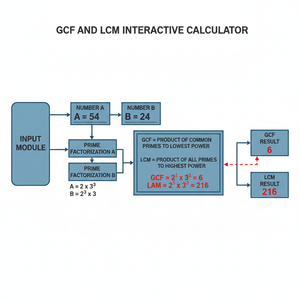 Gcf And Lcm Interactive Calculator Technical Diagram