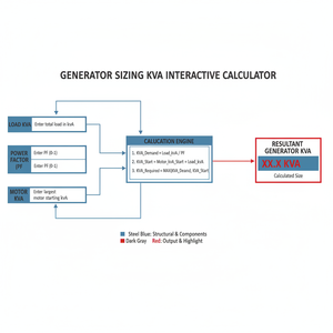 Generator Sizing KVA Interactive Calculator Technical Diagram