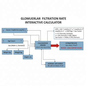 Glomerular Filtration Rate Interactive Calculator Technical Diagram
