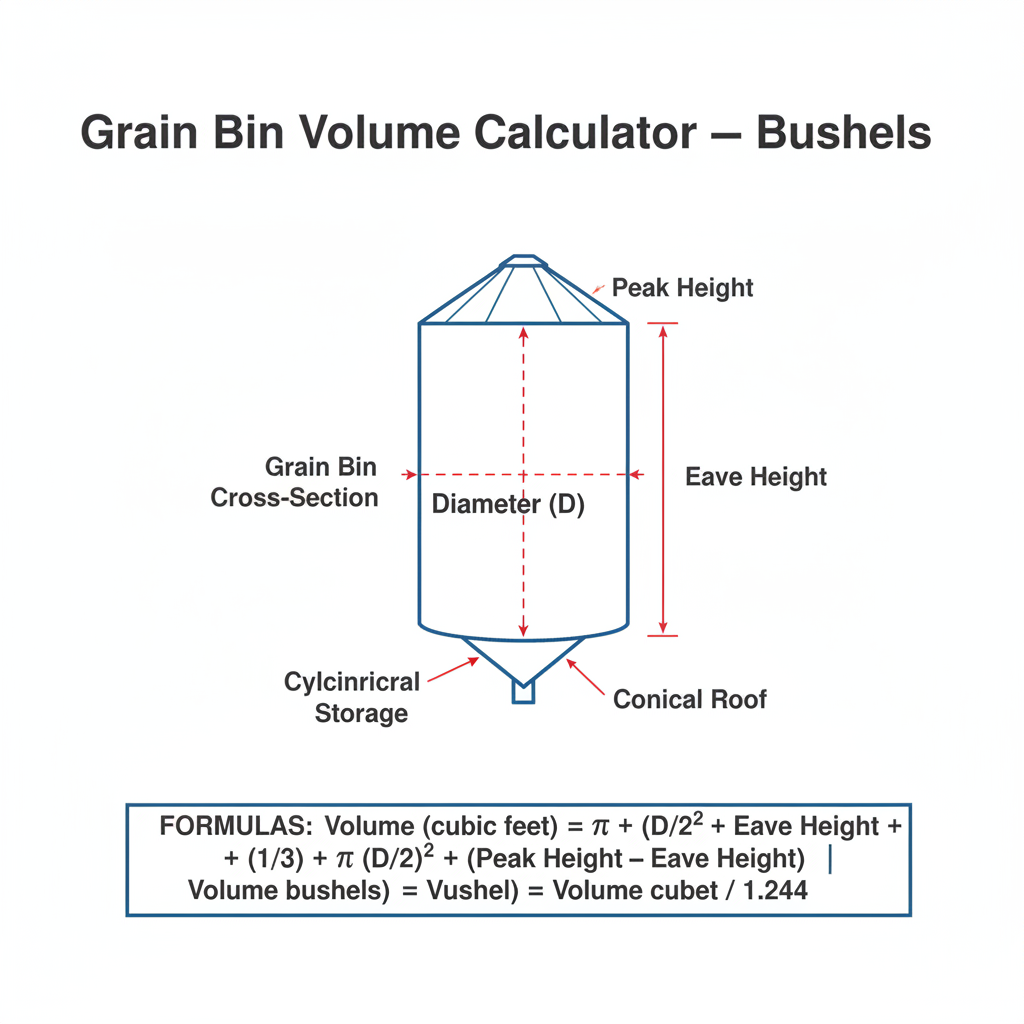 Bussel Free Grain Bin Volume Calculator — Bushels | FIRGELLI Engineering