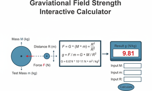 Gravitational Field Strength Interactive Calculator Technical Diagram