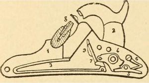 Historical gun-lock illustration from Hiscox, entry 1638