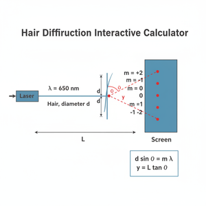 Hair Diffraction Interactive Calculator Technical Diagram