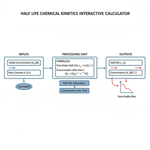 Half Life Chemical Kinetics Interactive Calculator Technical Diagram