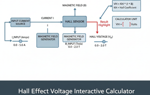Hall Effect Voltage Interactive Calculator Technical Diagram