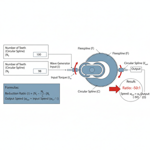 Harmonic Drive Ratio Interactive Calculator Technical Diagram