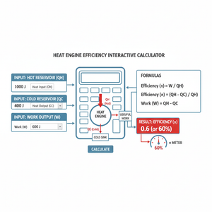 Heat Engine Efficiency Interactive Calculator Technical Diagram